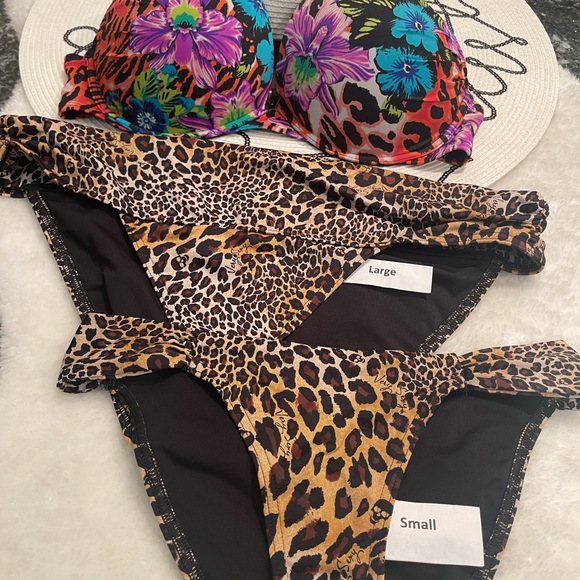 3 piece set …VS bikini bombshell leopard 36C and coverup; and various bottoms - Picture 4 of 16